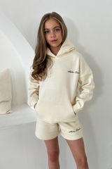 Mini studio leisure cursive ecru printed shorts