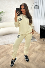 G monogram ecru embroidered sweater joggers loungewear