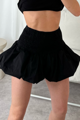 Sasha black smocked puffball balloon skirt