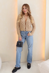 Maeve camel knit cardigan