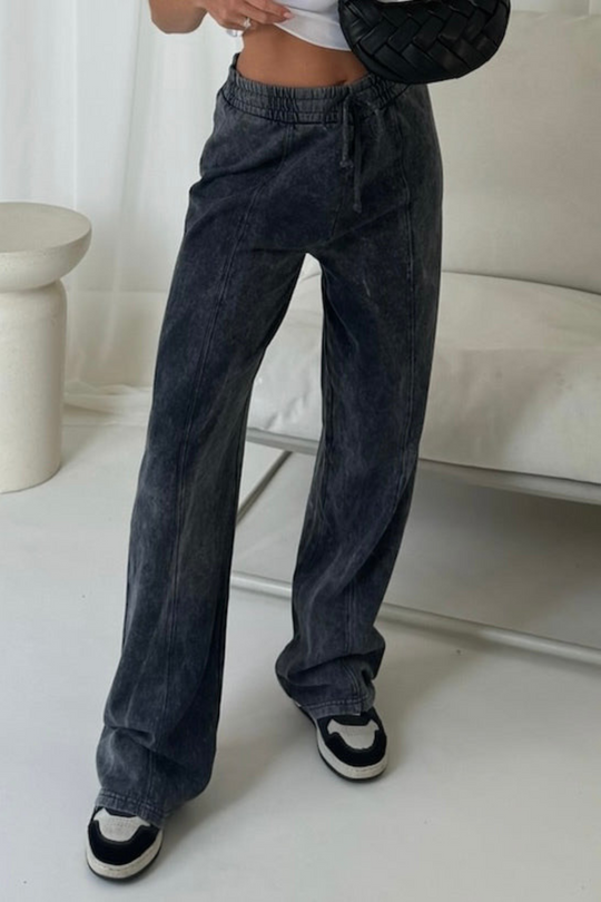 Milly grey acid wash straight leg jogger