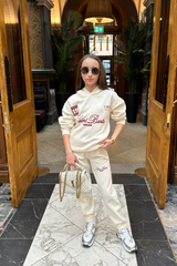 Mini Saint Barts ecru embroidered hoodie and joggers