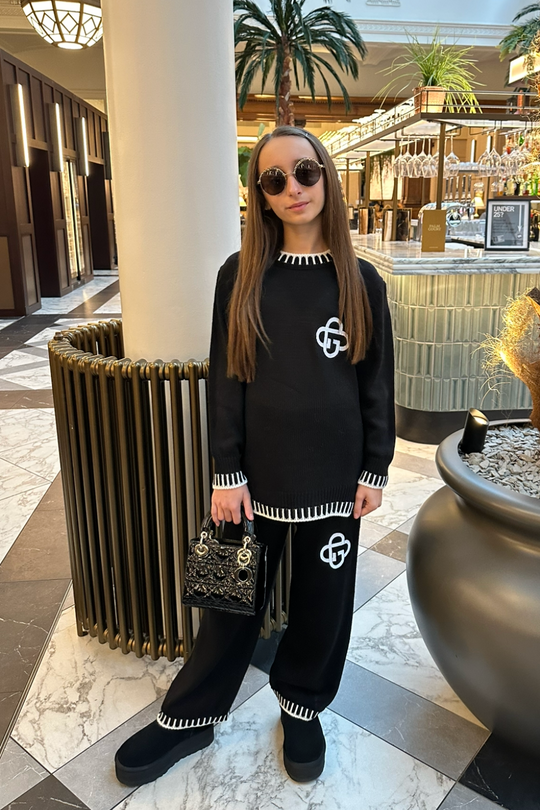 Mini g monogram black knitted jumper and trousers