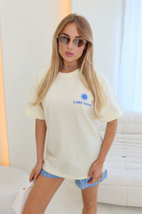 Lake como cream printed heavyweight oversized t-shirt