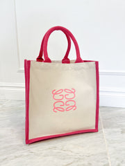 Gege Pink Embroidered Mini Tote Bag