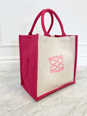 Gege Pink Embroidered Mini Tote Bag