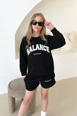 Mini studio leisure balance black printed sweater