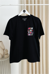 Lost in the beat black back print heavyweight t-shirt