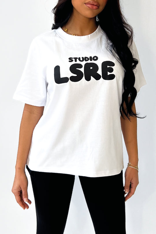 LSRE bubble printed white T-shirt