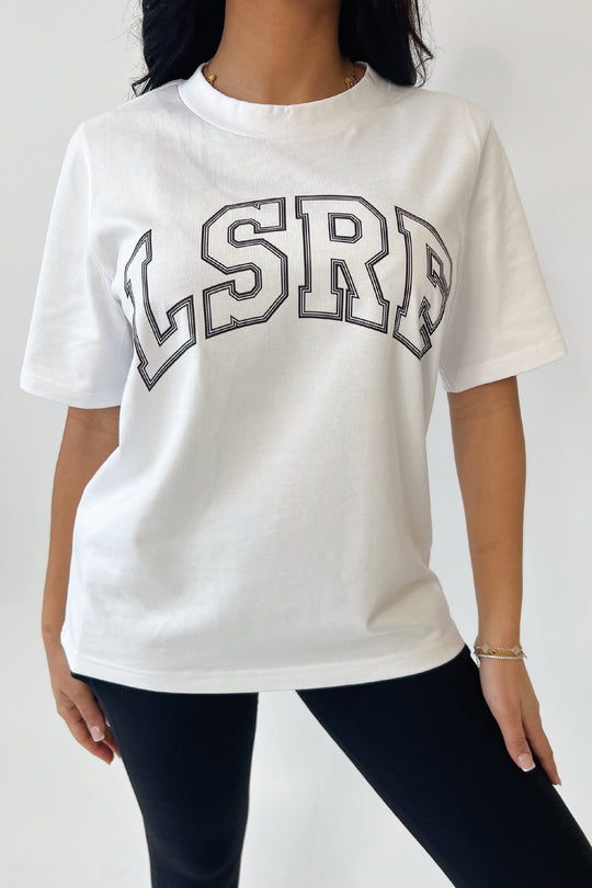 LSRE varsity printed white T-shirt