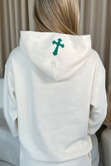 Forgive me ecru premium hooded short loungewear set