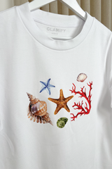 Seashell white heavyweight printed t-shirt