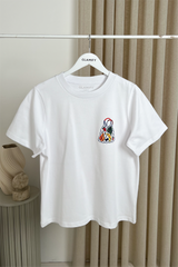 Fresh fruit white front & back printed heavyweight oversized t-shirt