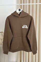 Club House mocha printed premium hoodie