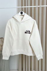 Club House ecru printed premium hoodie