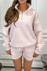 GLAMIFY EVERYDAY ESSENTIAL BABY PINK 3/4 ZIP
