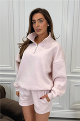 GLAMIFY EVERYDAY ESSENTIAL BABY PINK 3/4 ZIP