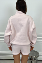 GLAMIFY EVERYDAY ESSENTIAL BABY PINK 3/4 ZIP