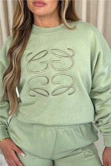 Gege Sage Embroidered Sweater Premium Essentials Hoodie