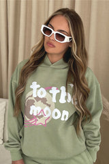 To the moon hoodie sage premium essentials