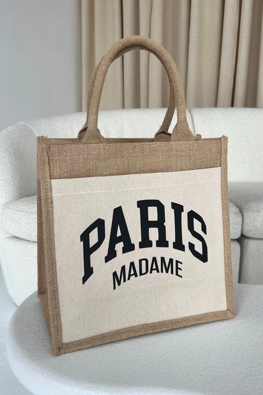 Paris Madame Neutral Printed Mini Tote