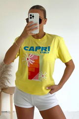 Capri Italy lemon printed t-shirt