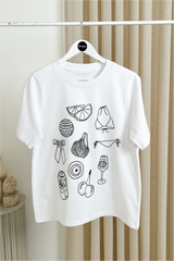 Summer Vibes printed white heavyweight t-shirt