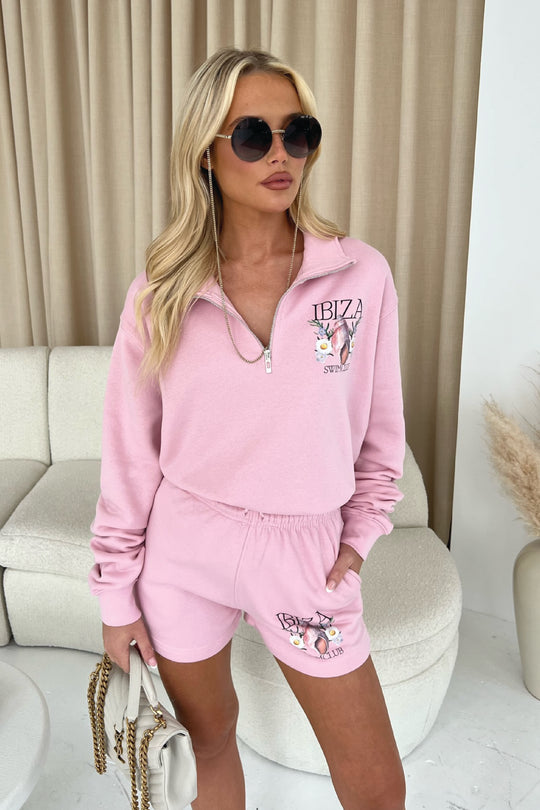 Ibiza Swim Baby Pink Premium 3/4 Short Loungewear Set
