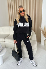 Saint Lucia Black Hoodie And Joggers Premium Loungewear Loungewear