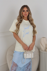 Saint love butter embroidered heavyweight oversized t-shirt