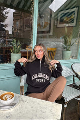 Calabasas black & taupe embroidered 3/4 sweater and legging set