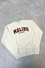Malibu red printed ecru sweater