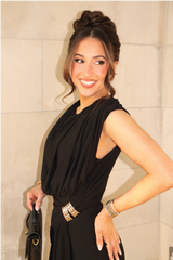 Leome black shoulder pad dress