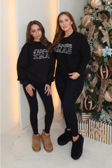 Mini J'adore Xmas black embroidered sweater