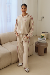 GeGe stone contrast piping detail zip jacket & trouser loungewear