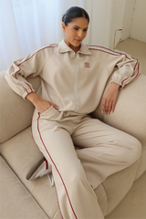 GeGe stone contrast piping detail zip jacket & trouser loungewear