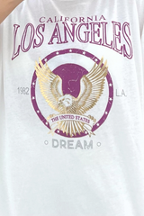 Los Angeles White & Gold Premium Printed Tee Tshirt