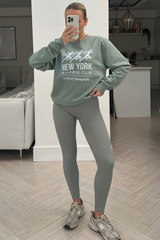 New York Running Club Sage Printed Sweater Hoodie