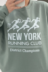 New York Running Club Sage Printed Sweater Hoodie