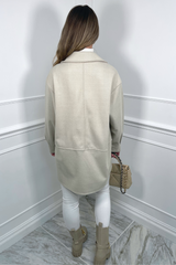 Tiesha Stone Button Up Shacket Jacket