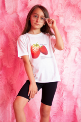 Mini Strawberry Print Cycling Short Coord Co Ord