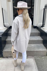 Tiesha Stone Button Up Shacket Jacket