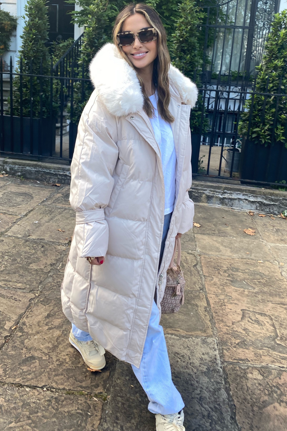 Duvet coat top with hood