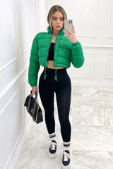 Karmin Green Crop Puffer Coat Coats & Jackets