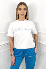 Track And Field Blue & White Premium Tee Tshirt