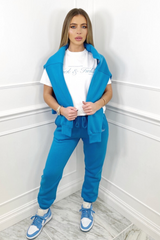 Track And Field Blue & White Premium Tee Tshirt