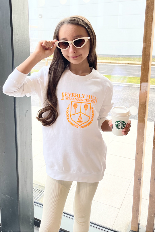 Mini white Beverly hills embroidered sweater