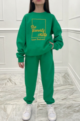 Mini Sunset Boulevard Green & Orange Oversized Sweater Set Loungewear