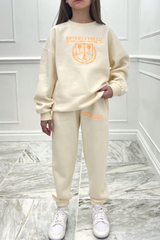 Mini Beverley Hills Orange&Ecru Embroidered Loungewear Set Loungewear