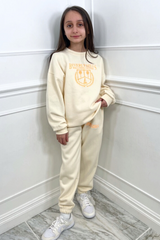 Mini Beverley Hills Orange&Ecru Embroidered Loungewear Set Loungewear